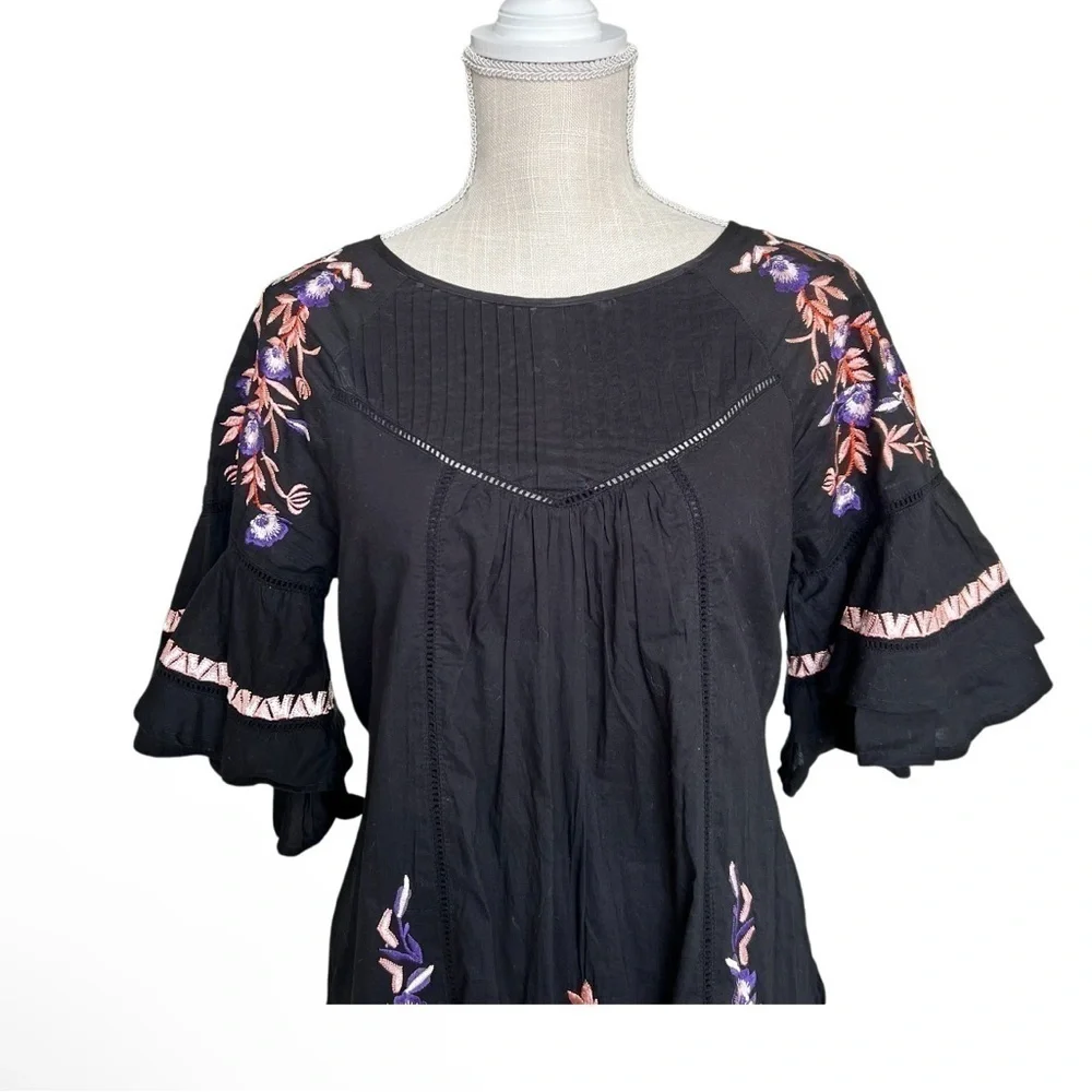 Free People Embroidered Mini Dress Women Size S